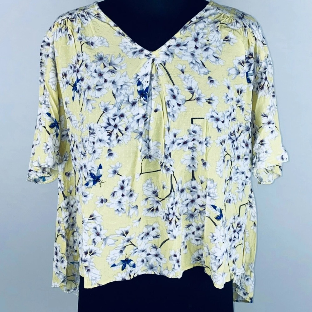 Floral Yellow and Purple Top - Picture 4 of 7